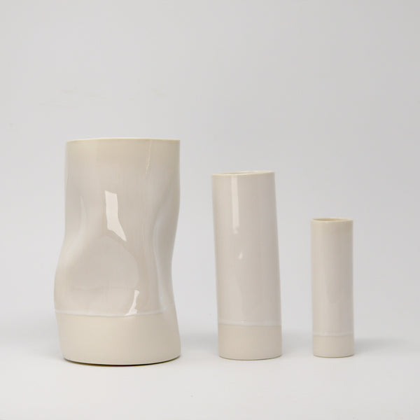 Cylinder Porcelain Vase White