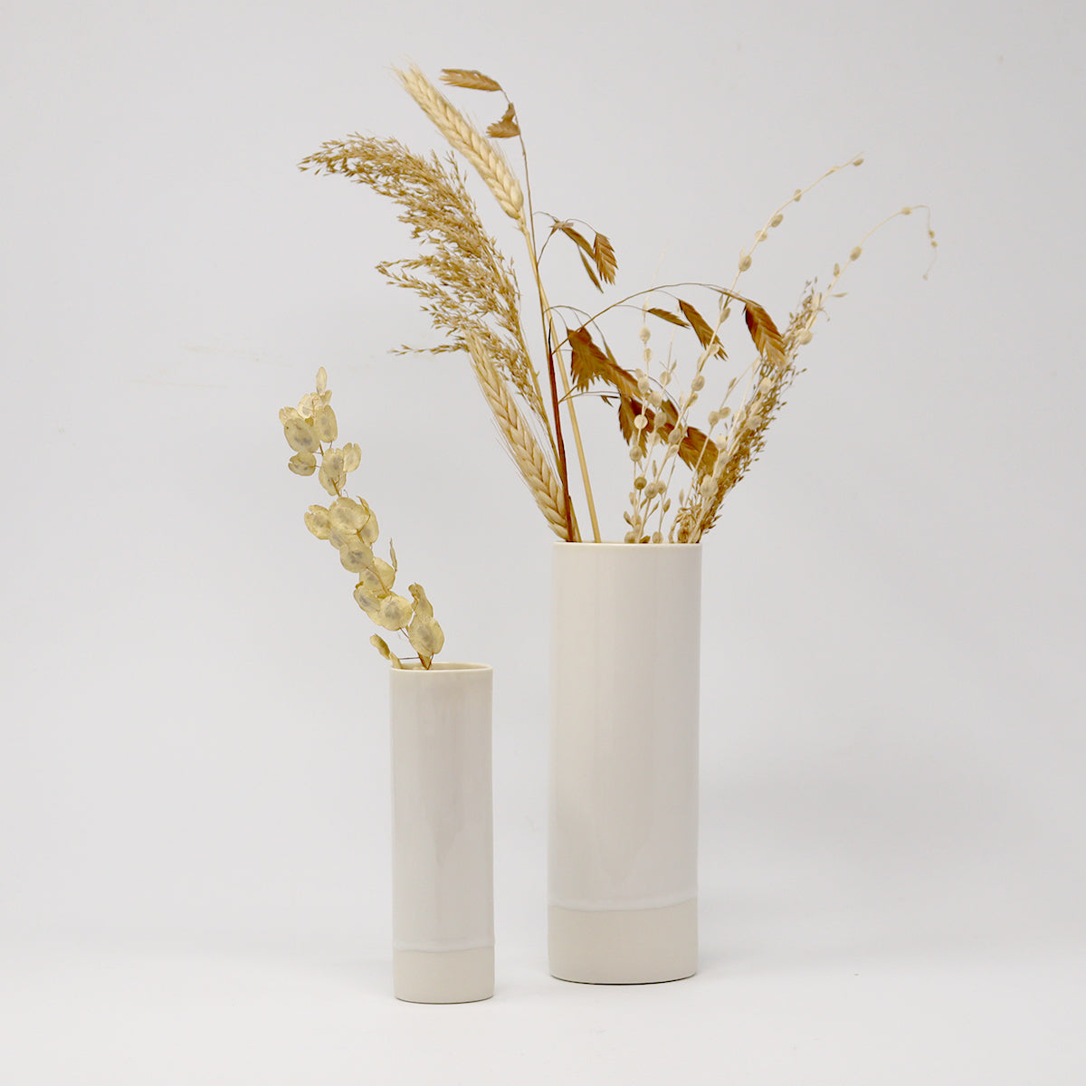 Cylinder Porcelain Vase White