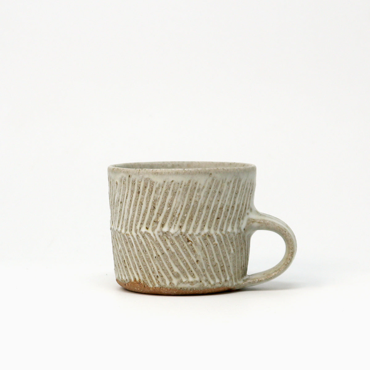 Double Incised Short Mug - Cornish Stone & Dolomite glaze