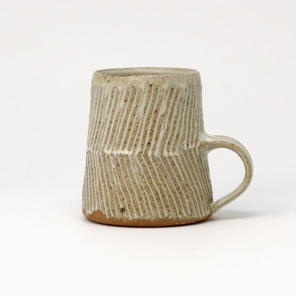 Double Incised Tapered Mug - Cornish Stone & Dolomite glaze