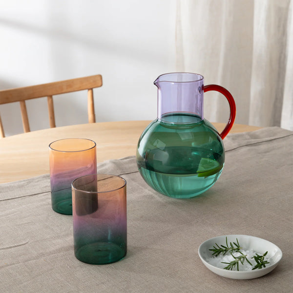 Pablo Glass Jug - Teal/Lilac