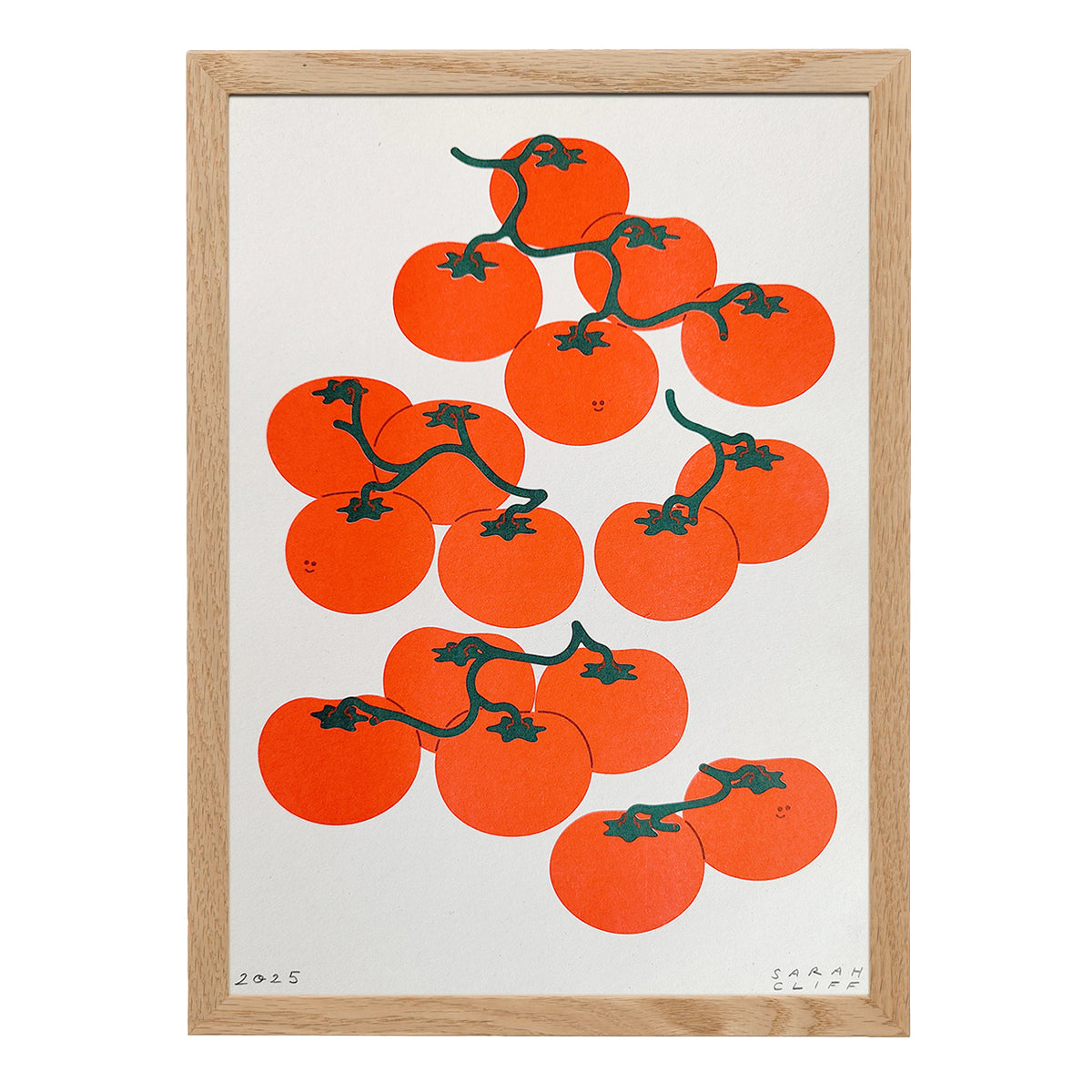 Happy Tomatoes Risograph Print A4