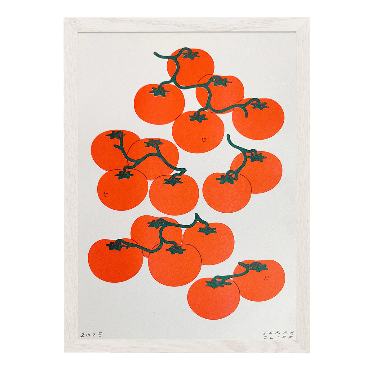 Happy Tomatoes Risograph Print A4