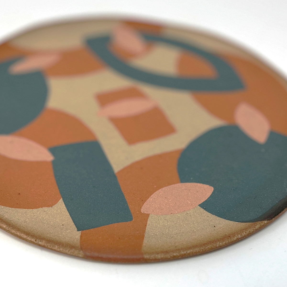 INLAY Plate / Teal, Orange, Peach
