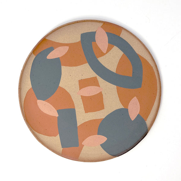 INLAY Plate / Teal, Orange, Peach