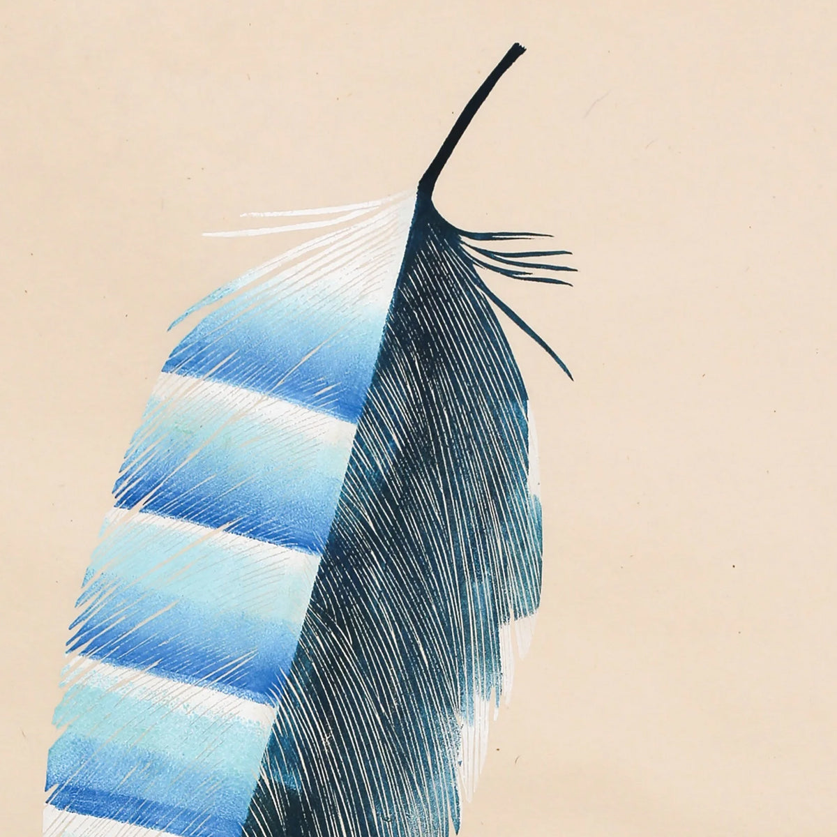 Jay Feather Block Print