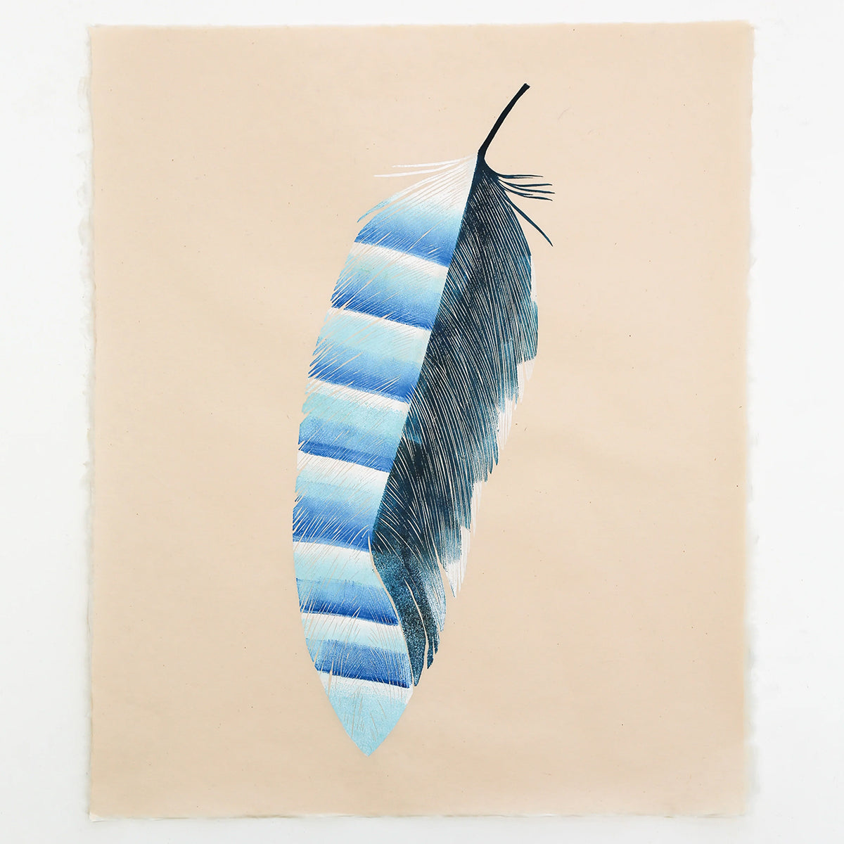Jay Feather Block Print