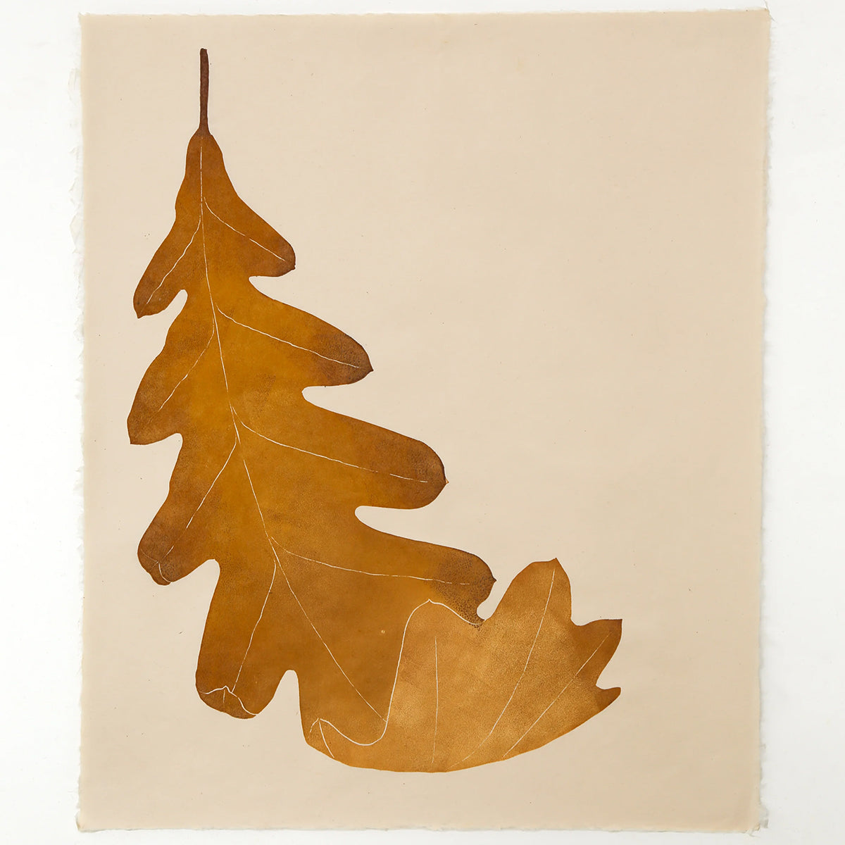 Oak Leaf Block Print