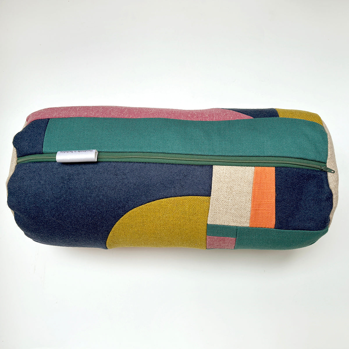 Patchwork Bolster Cushion - Pink/Orange/Mint/Olive/Teal A