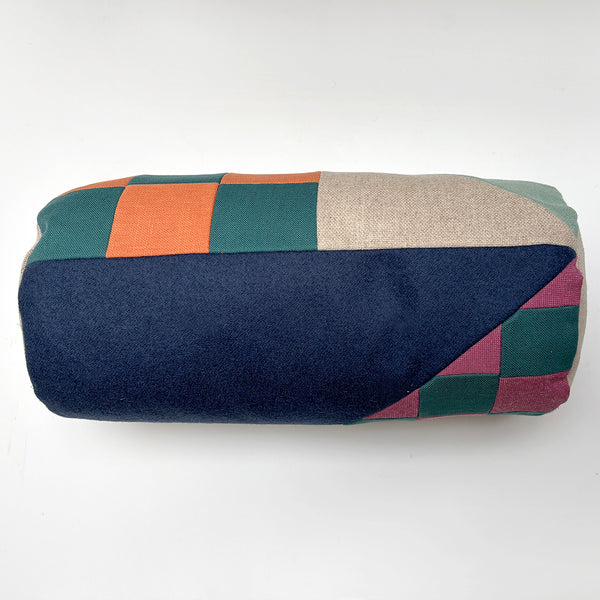 Patchwork Bolster Cushion - Pink/Orange/Mint/Olive/Teal B