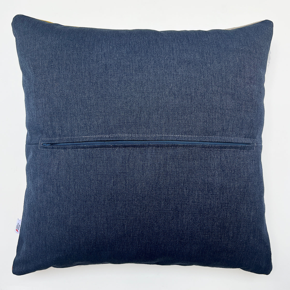 Patchwork Large Cushion - Coral/Mustard/Olive/Blues A