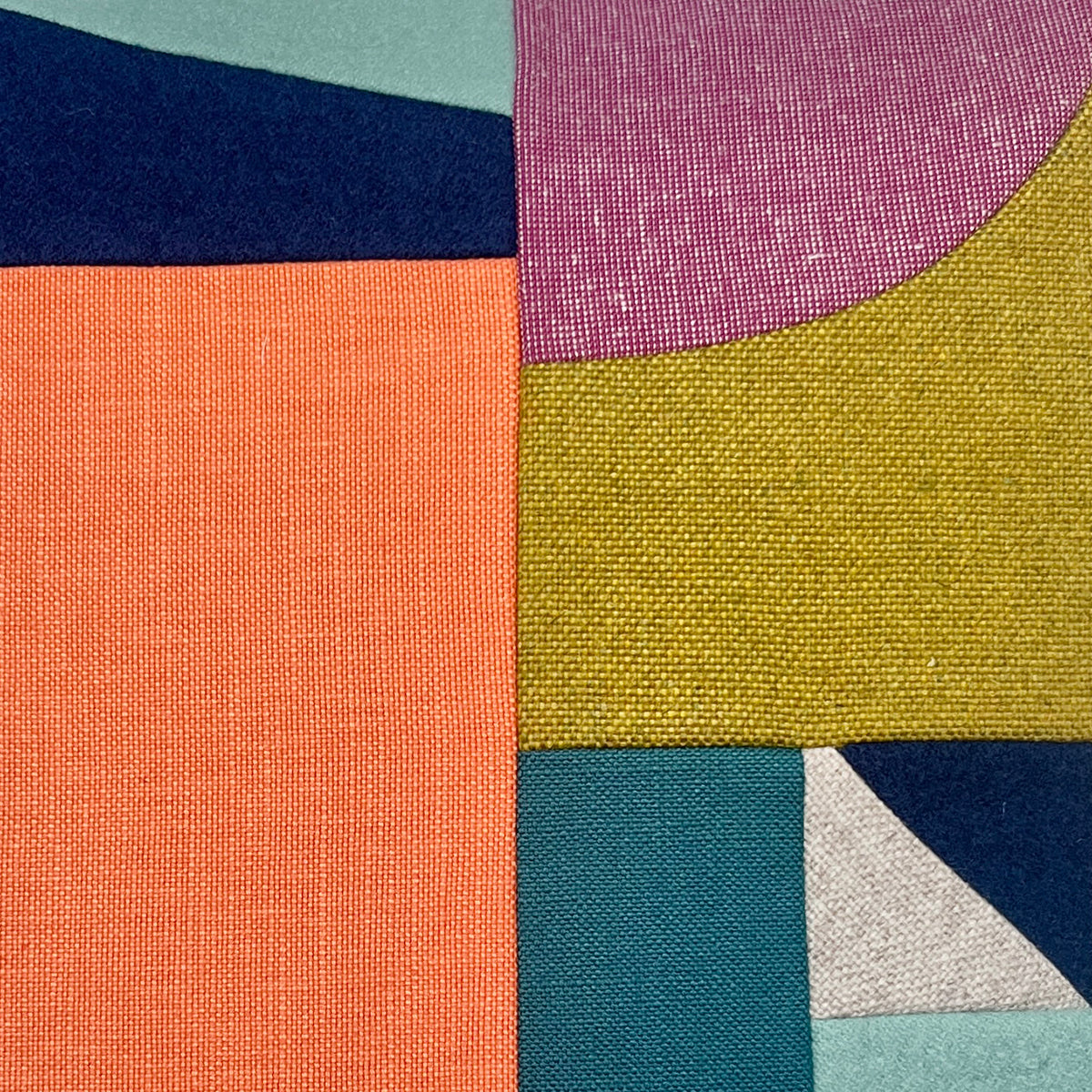 Patchwork Large Cushion - Pink/Orange/Mint/Olive/Teal A