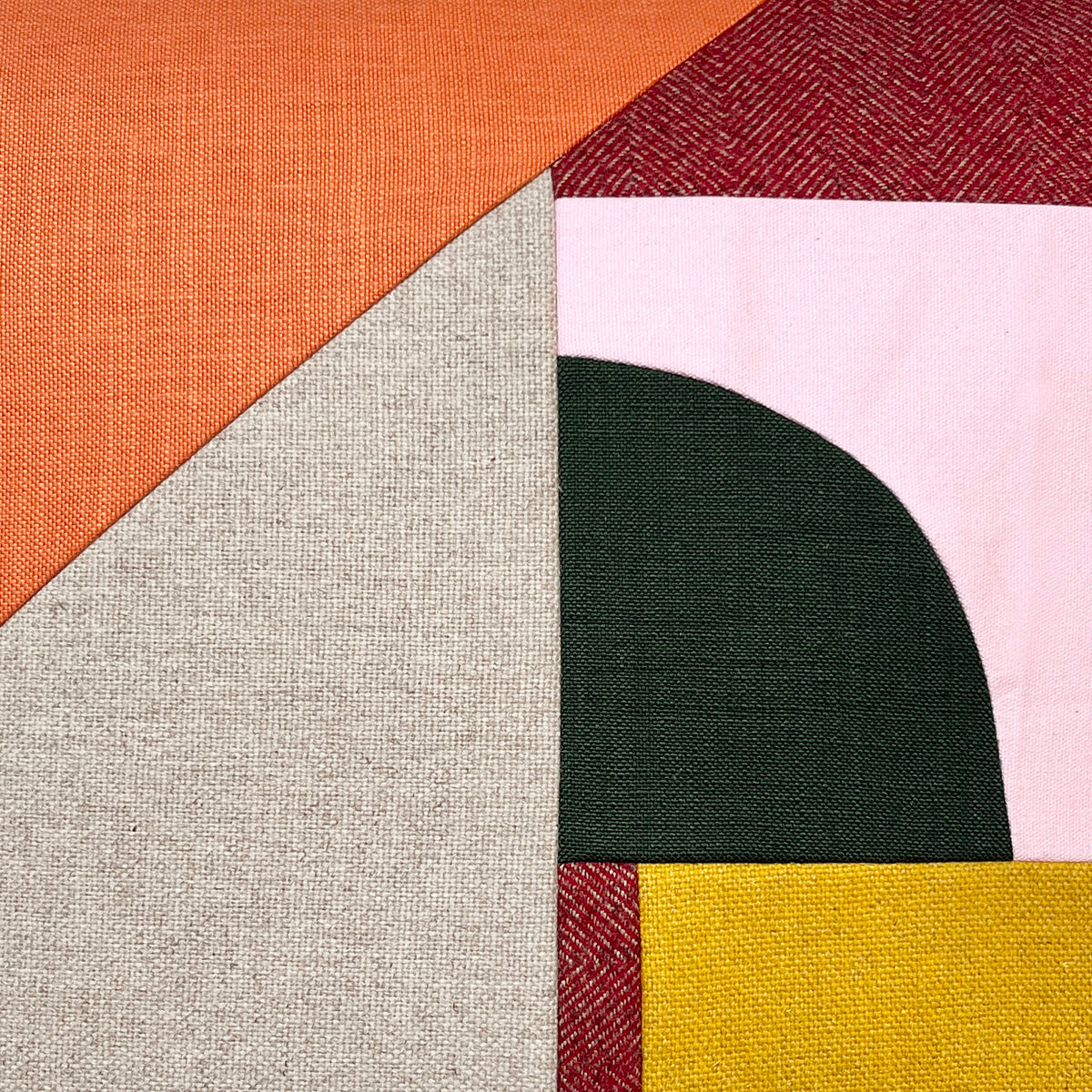 Patchwork Large Cushions - Red/Orange/Green/Mustard A