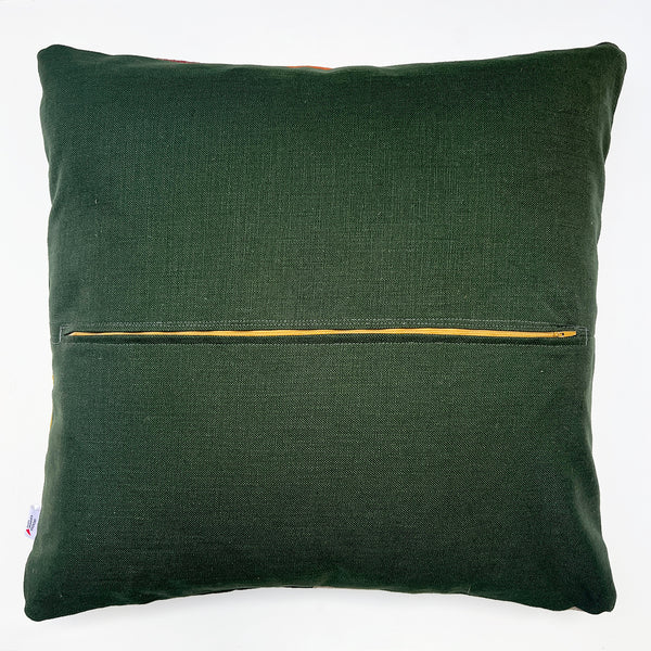 Patchwork Large Cushions - Red/Orange/Green/Mustard A