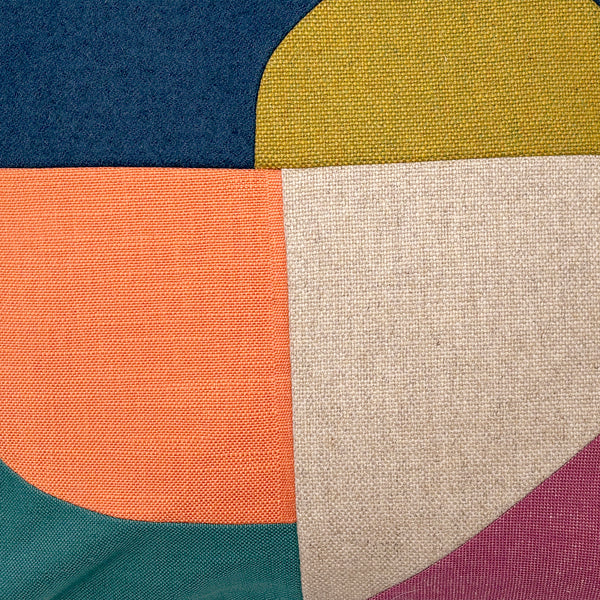 Patchwork Medium Cushion - Pink/Orange/Mint/Olive/Teal A