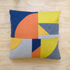 Patchwork Medium Square Cushion - Orange/Blue/Mustard