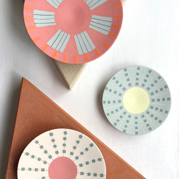 Mini Plate XS - Pale Grey Blue/Chartrisse/Dark Green