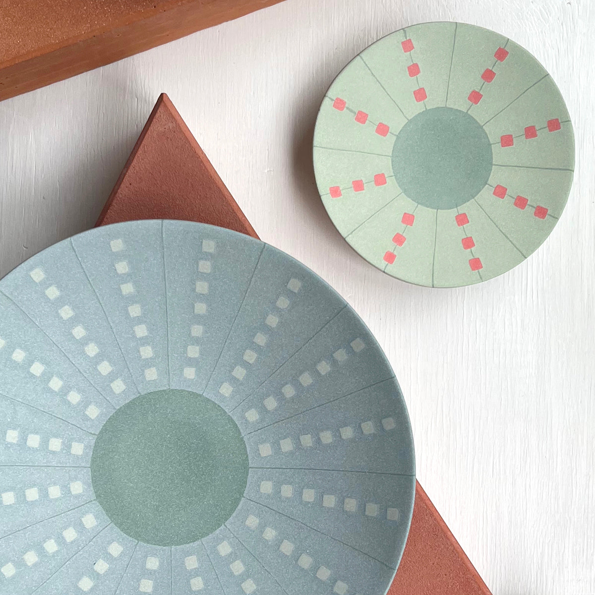 Salad Plate - Grey Blue/Dark Green/Pale Grey