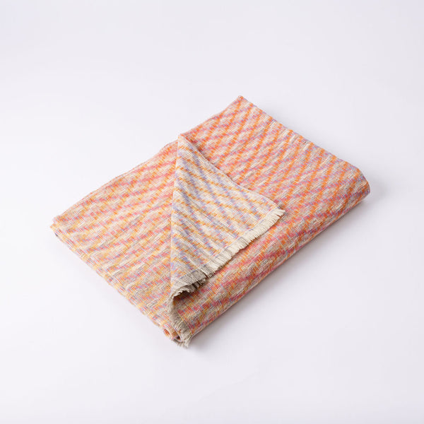 Wool & Linen Blanket - Rhubarb/Custard