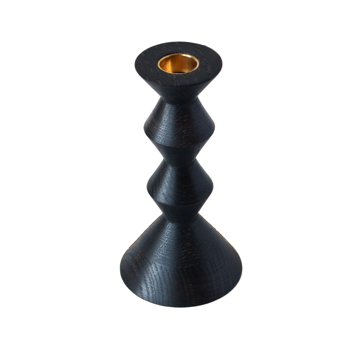 Stacked Ebonised Oak Candlestick