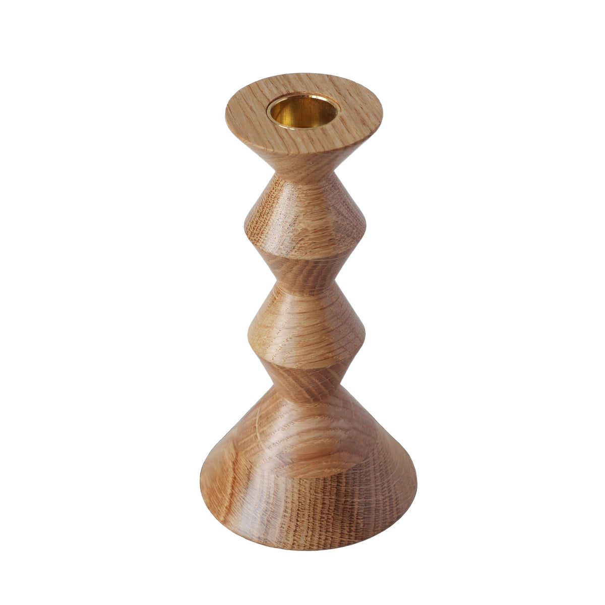 Stacked Oak Candlestick