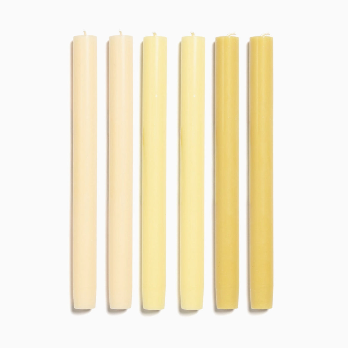 Solid Dinner Candles Set of 6 - Yellows