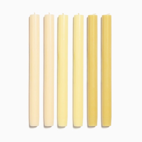 Solid Dinner Candles Set of 6 - Yellows