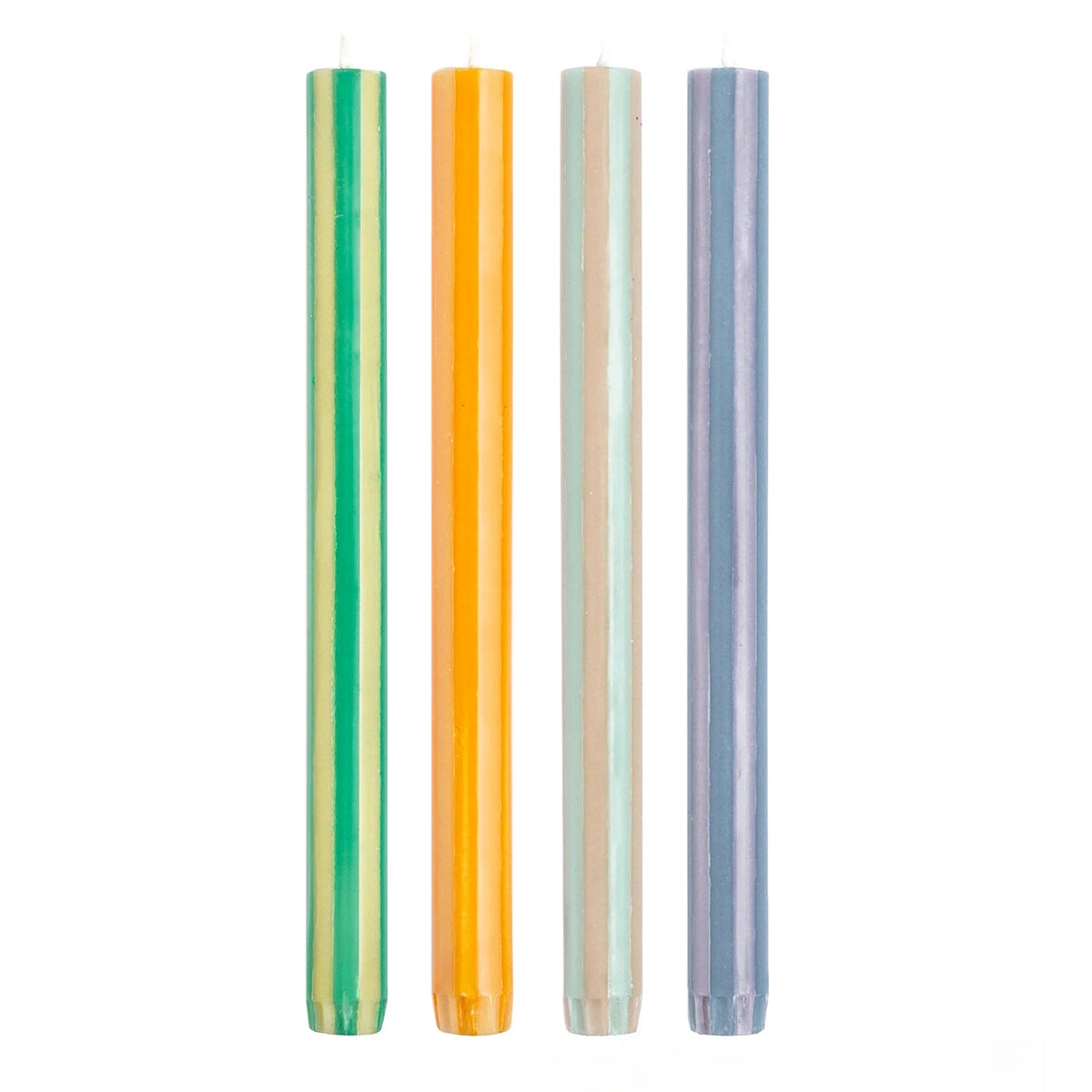 Dinner Candles Set of 4  - Soft Stripes