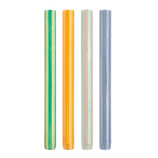 Dinner Candles Set of 4  - Soft Stripes