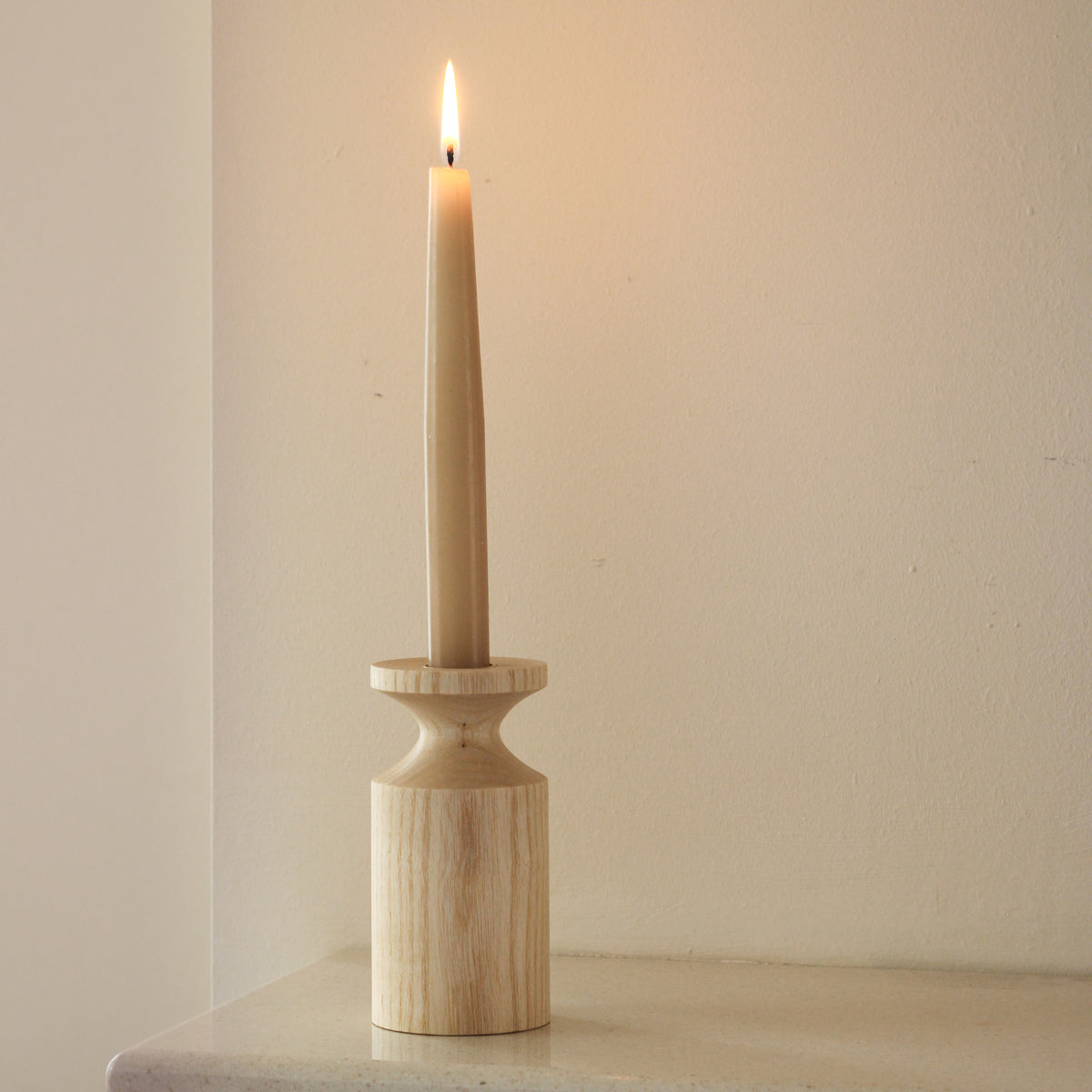 Tall Ash Candlestick