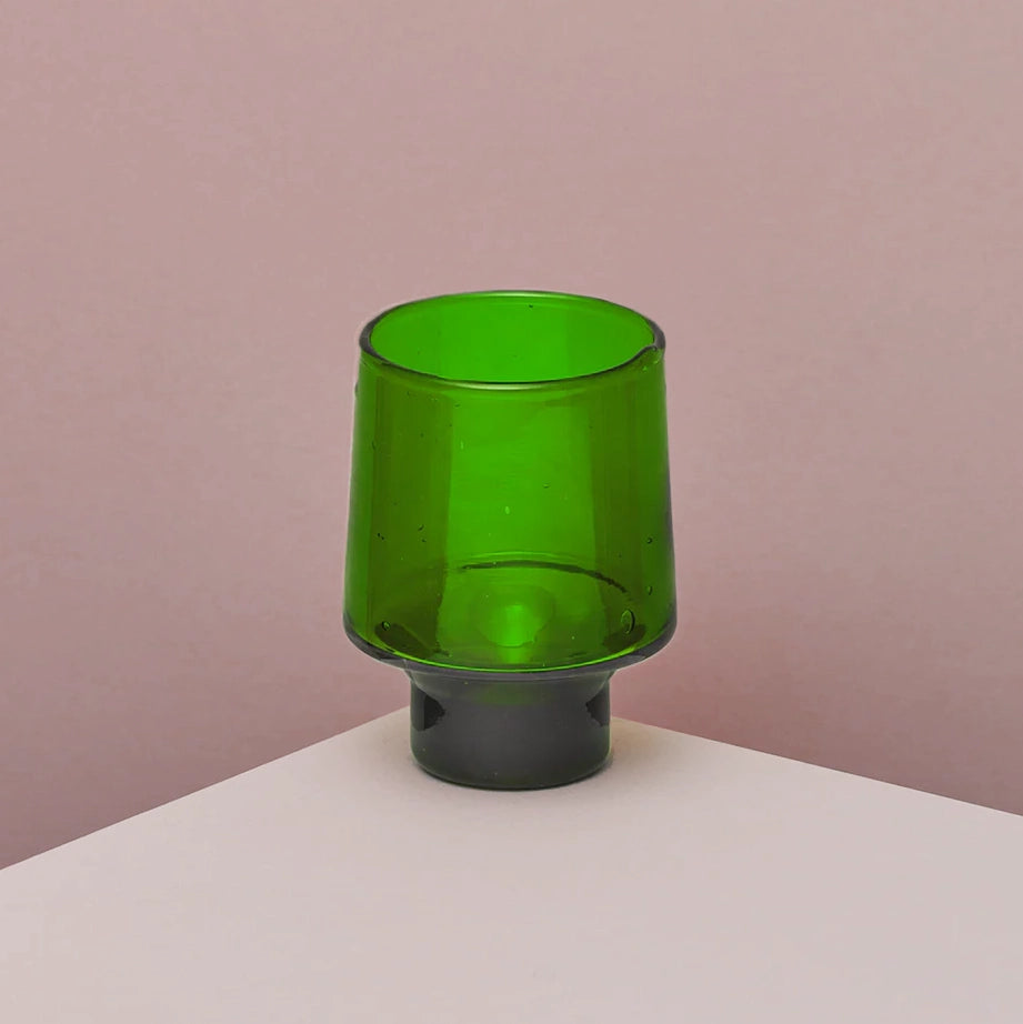 Recycled Glass Green Tall Wine Glasses