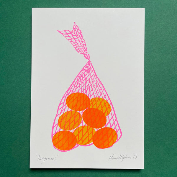 Tangerines A5 Risograph Print