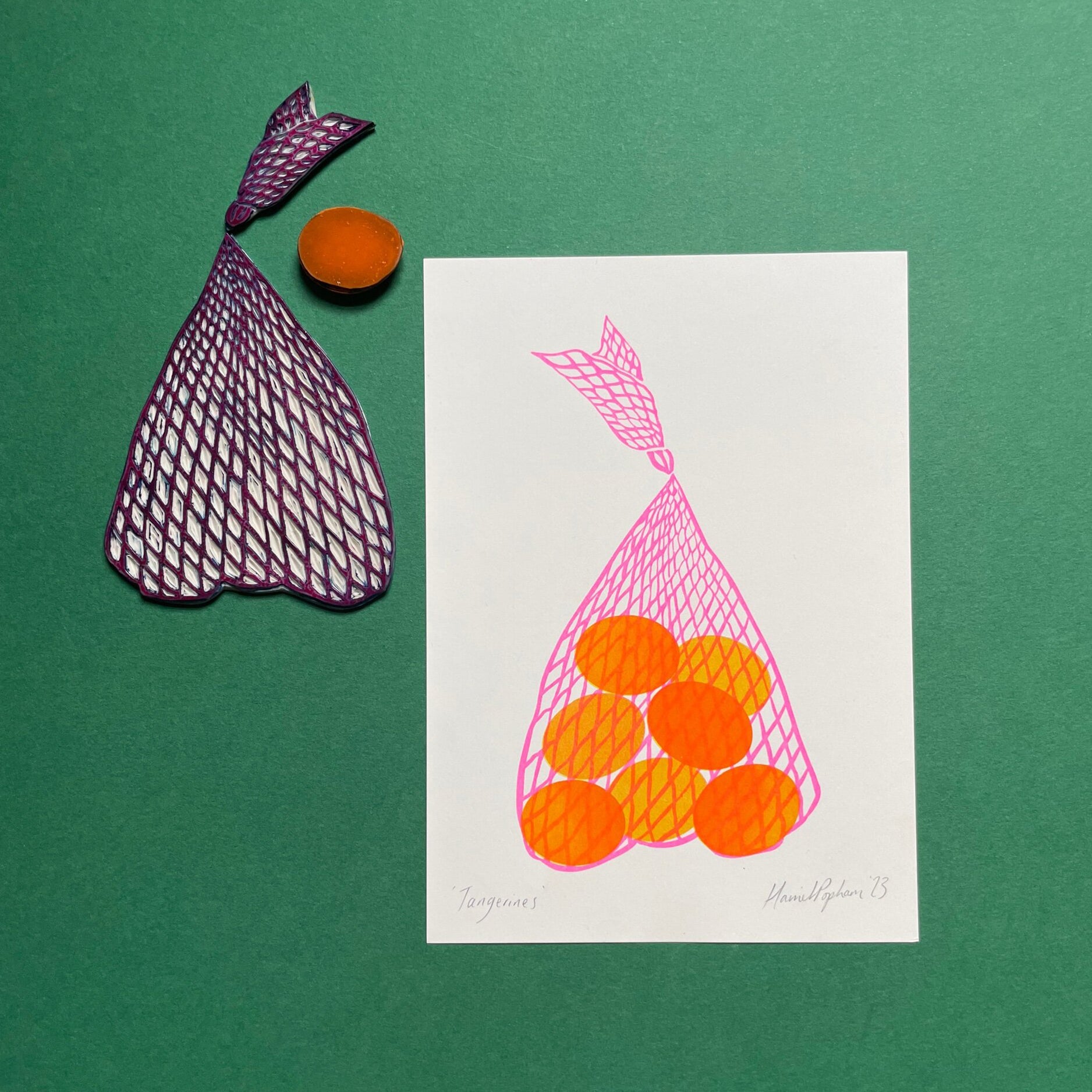 Tangerines A5 Risograph Print
