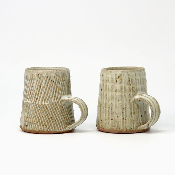 Double Incised Tapered Mug - Cornish Stone & Dolomite glaze