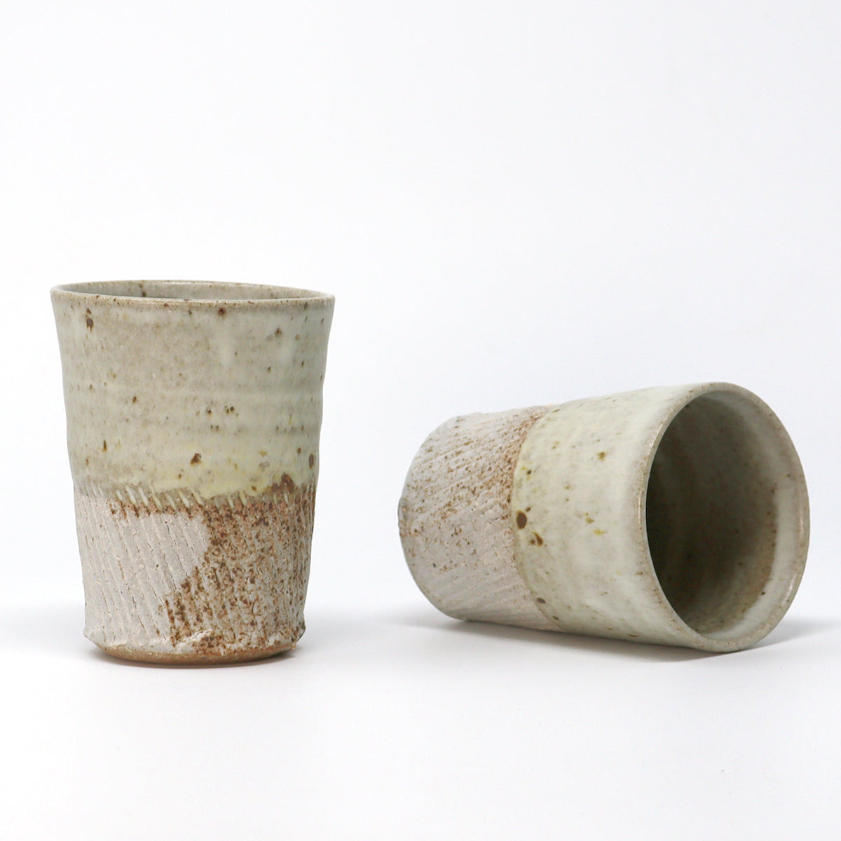 Two Tone Beaker - Cornish Stone and Dolomite glaze / Bisque slip