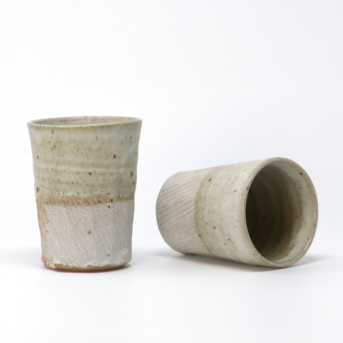 Two Tone Beaker - Cornish Stone and Dolomite glaze / Bisque slip