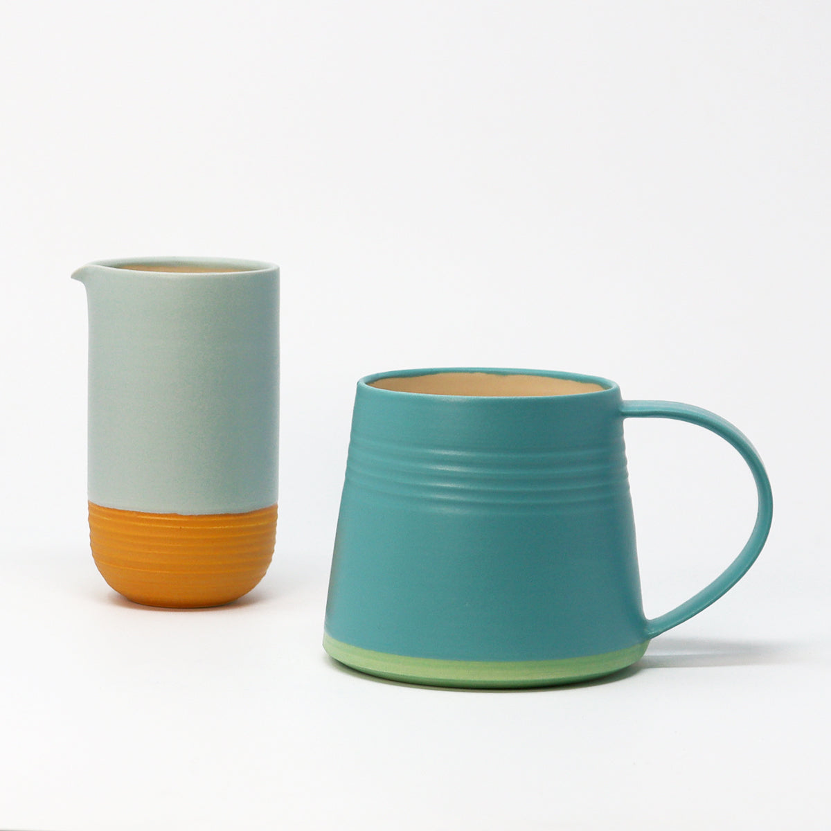 Two Tone Jug - Pistachio / Orange