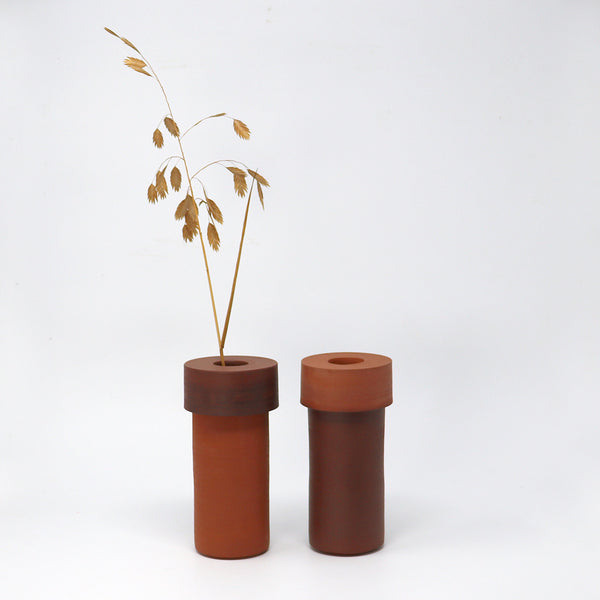 Two-tone Vase - Wine / Terracotta