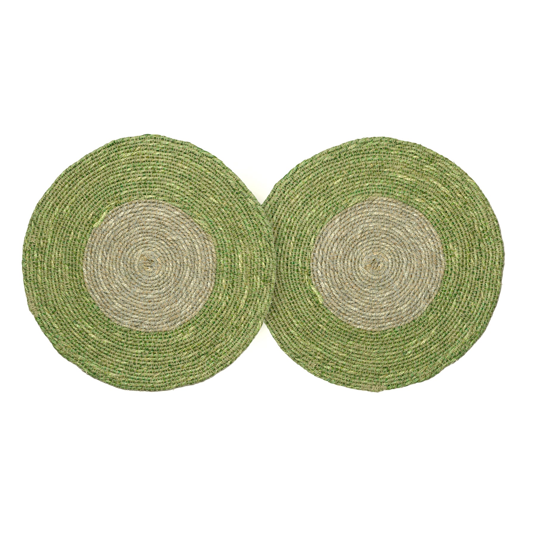 Seagrass Placemats Set of 2 - Dark Green / Grey