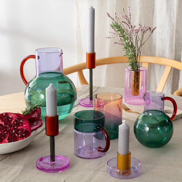 Pablo Glass Mug - Teal/Lilac