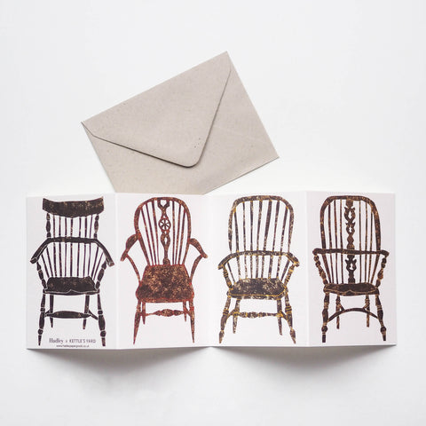 Wooden Chairs Concertina Card