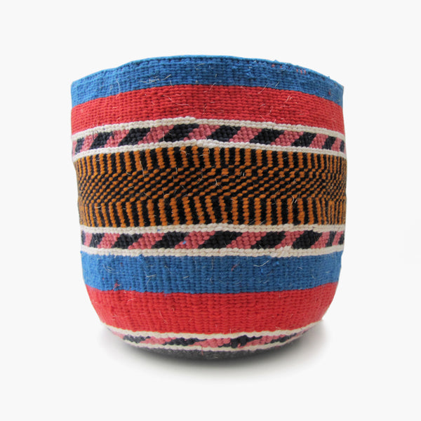 Woven Basket - Blue / Pink / Orange