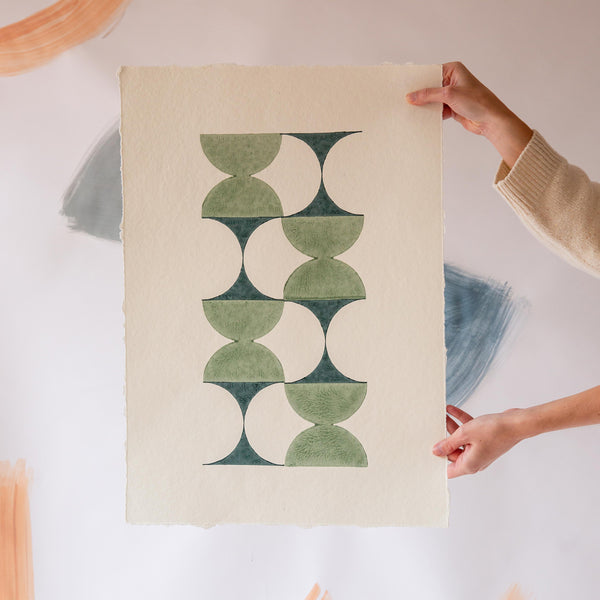 Block Print Green