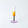Glass Candlestick ambre/grey/purple