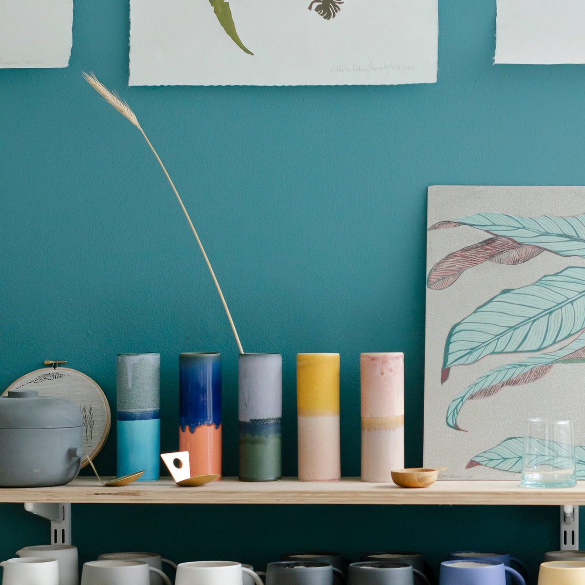 Cylinder Vase Green/Turquoise