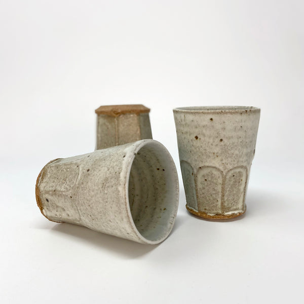 Faceted Beakers - Dolomite & Cornish Stone Glaze | Tim Lake | Kobi & Teal