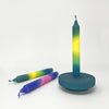 Colourful Candles - Ombre Green/Yellows x 3