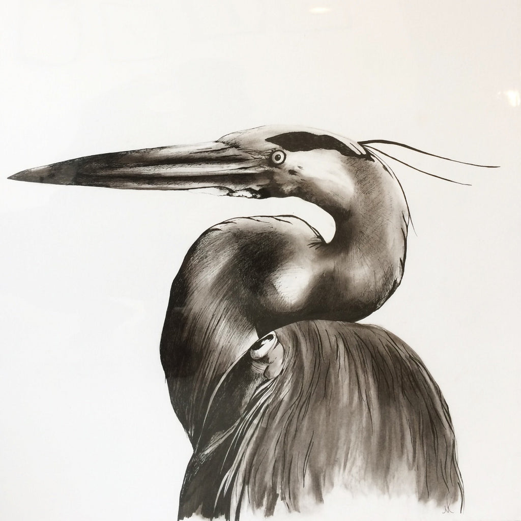 Large Unframed Heron - Kobi & Teal