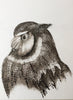 Large Unframed Owl - Kobi & Teal