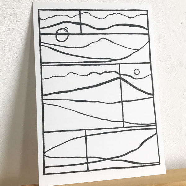 Linear Landscape Riso Print